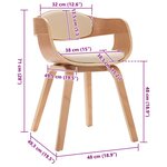 vidaXL Chaises à manger lot de 2 bois courbé et similicuir