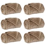 vidaXL Couvertures à jeter 6 pc Camel 150 x 200 cm 4.68 kg Polaire