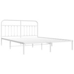 vidaXL Cadre de lit métal avec tête de lit blanc 183x213 cm