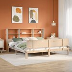 vidaXL Lit bibliothèque sans matelas 200x200 cm bois massif de pin