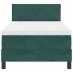 vidaXL Lit à ressorts avec matelas Vert foncé 90 x 200 cm tissu