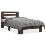 vidaXL Cadre de lit sans matelas chêne marron 90x190 cm