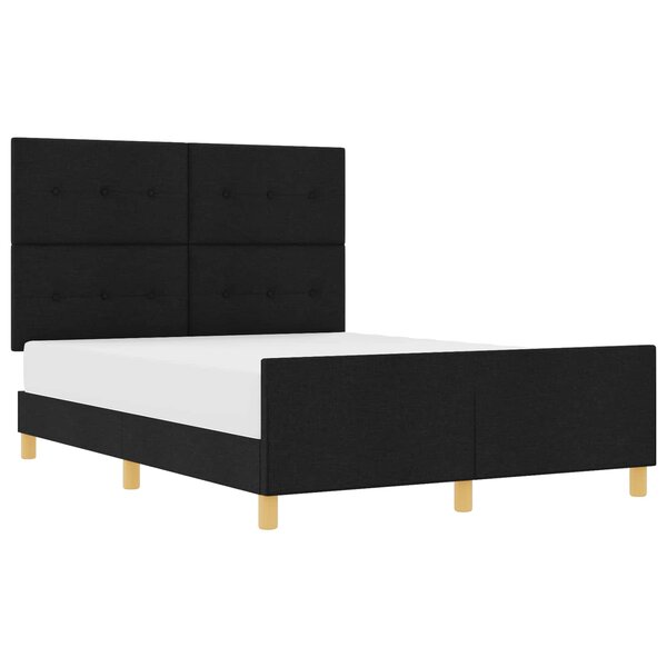 vidaXL Cadre de lit avec tête de lit Noir 160 x 200 cm tissu