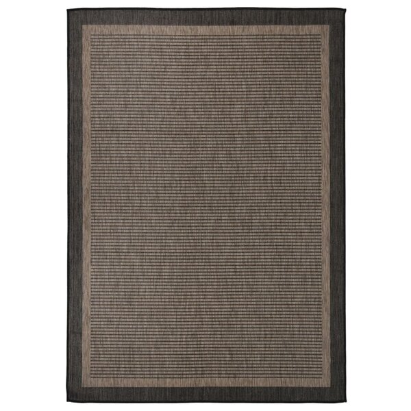 vidaXL Tapis à tissage plat d'extérieur 140x200 cm Marron foncé