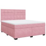 vidaXL Sommier à lattes de lit avec matelas Rose 180x200 cm Velours