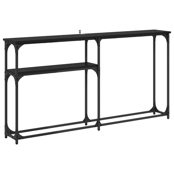 vidaXL TableConsole Chêne noir 146 x 22.5 x 75 cm Bois d'ingénierie