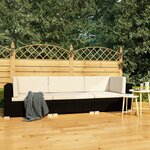 vidaXL Salon de jardin 3 Pièces avec coussins résine tressée noir