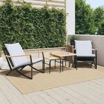 vidaXL Ensemble de meubles de balcon 4 Pièces avec coussins acier noir