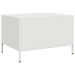 vidaXL Table basse blanc 68 5x50x43 5 cm acier laminé à froid