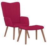 vidaXL Chaise de relaxation avec repose-pied Rouge bordeaux Velours