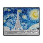 STARRY NIGHT IN PARIS Colored 1 Oz Silver & 14 Oz Copper Coin 5000 Francs Chad 2023