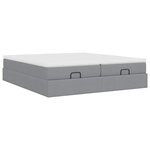VidaXL Cadre de lit ottoman et matelas gris clair 200x200cm tissu