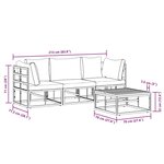 vidaXL Ensemble de canapé de jardin 4 Pièces Noir 70 x 70 x 32 cm