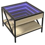 vidaXL Table basse avec LED infini chêne sonoma 50x50x38 cm