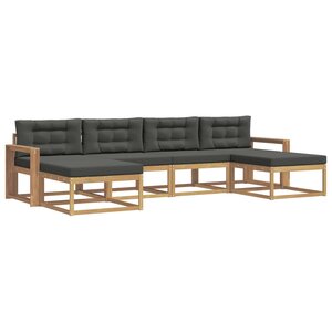 vidaXL Ensemble de canapés d'extérieur 6 Pièces Blanc et anthracite