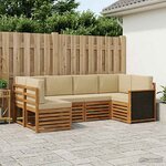 vidaXL Ensemble de canapé d'angle avec coussin 5 Pièces Naturel
