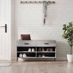 vidaXL Banc à chaussures sonoma gris 102x35x55 cm bois d'ingénierie
