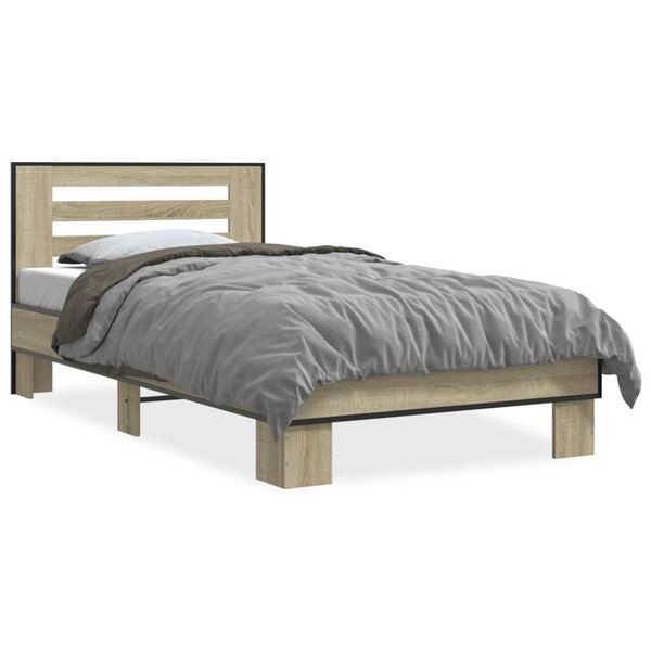 vidaXL Cadre de lit sans matelas chêne sonoma 90x190 cm