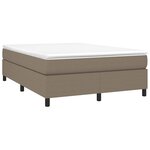 vidaXL Sommier à lattes de lit avec matelas Taupe 140x200 cm Tissu