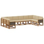 vidaXL Ensemble de canapés d'extérieur 10 Pièces Naturel et Beige
