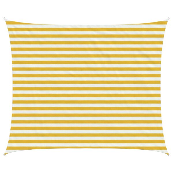 vidaXL Voile d'ombre 2 5 x 3 m HDPE Rectangulaire Jaune et blanc