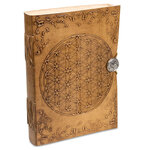 Carnet motif fleur de vie avec une couverture en cuir