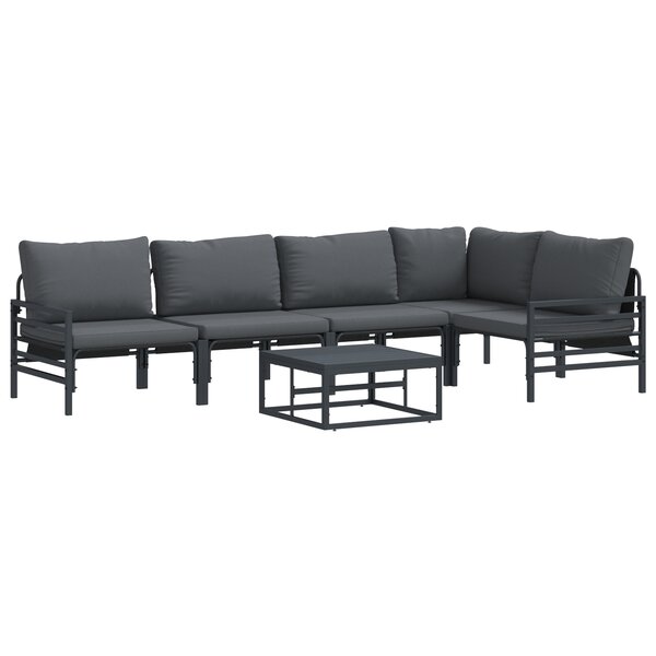 vidaXL Ensemble de canapé de jardin 6 Pièces Anthracite Acier