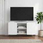 vidaXL Meuble TV Blanc 102 x 34 5 x 52 cm Bois d'ingénierie