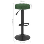 Vidaxl tabourets de bar 2 pcs vert foncé velours