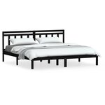vidaXL Cadre de lit sans matelas noir bois massif 200x200 cm