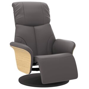 vidaXL Fauteuil inclinable avec repose-pieds gris similicuir