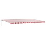 vidaXL Auvent rétractable Rouge et Blanc 600 × 300 cm