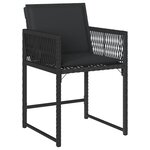 vidaXL Ensemble de salle à manger de jardin 5 pièces avec coussins en poly rotin noir.