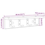 vidaXL Porte-manteau mural Sonoma gris 40 x 10.5 x 10.5 cm