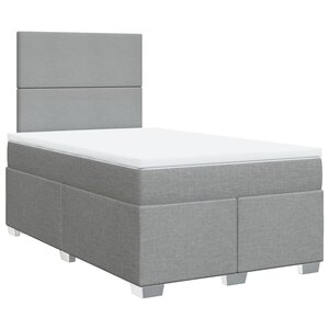 vidaXL Sommier à lattes de lit avec matelas Gris clair 120x200cm Tissu