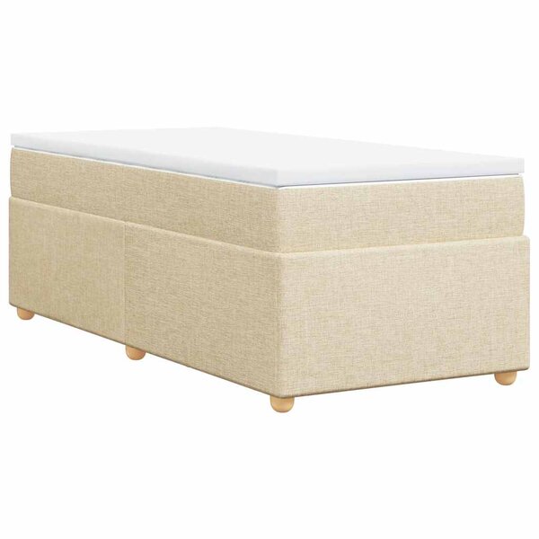 vidaXL Sommier à lattes de lit avec matelas Crème 100x200 cm Tissu
