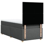 vidaXL Sommier à lattes de lit avec matelas Gris foncé 100x200cm Tissu