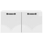 vidaXL Meuble TV mural Montage mural Blanc brillant 59 5 x 31 x 30 cm