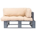 vidaXL Canapé de jardin palette avec coussins sable Pinède