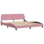 vidaXL Lit avec matelas rose 180x200 cm velours