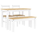 vidaXL Ensemble à manger Panama 4 Pièces blanc bois de pin massif