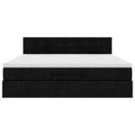 VidaXL Cadre de lit ottoman avec matelas noir 180x200 cm tissu