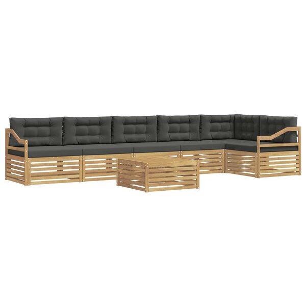 vidaXL Ensemble de canapés d'extérieur 7 Pièces Blanc et anthracite