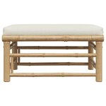 vidaXL Repose-pied de jardin avec coussin blanc crème Bambou