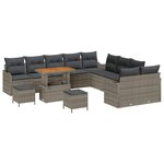 vidaXL Ensemble de canapé de jardin 13 Pièces Gris polyrotin