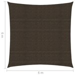 vidaXL Voile d'ombrage 160 g/m² Marron 6x6 m PEHD