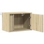 vidaXL Tables de chevet murales avec lumières LED 2 Pièces chêne sonoma