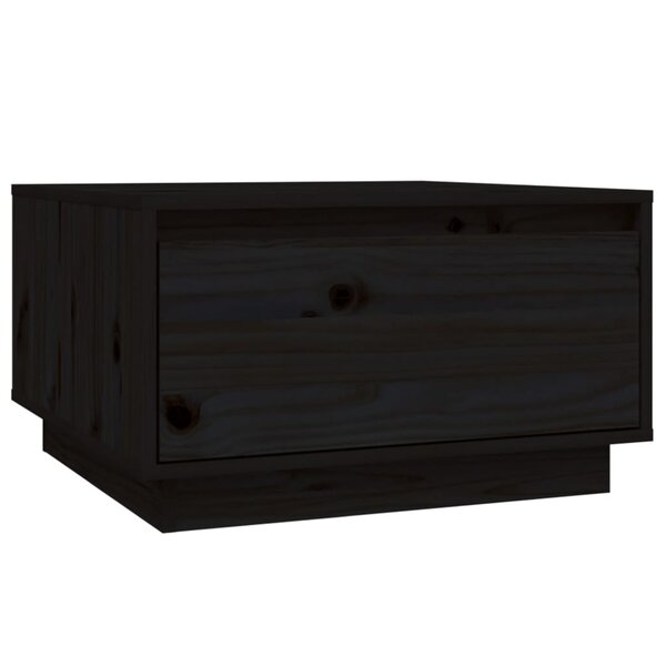 vidaXL Table basse Noir 55x56x32 cm Bois massif de pin
