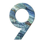 Numéro 9 - Numéro adhésif pour boîtes aux lettres- Pierre véritable 50 mm  LAVE