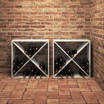 vidaXL Étagère à vin 2 Pièces Blanc 62 x 25 x 62 cm Pin massif